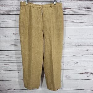 Crossing Pointe Women's 100%Linen  Brown Ankle Pants Size 22